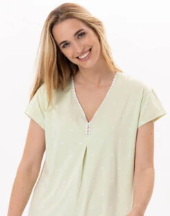 Chemise De Nuit En Coton PITCHOUN 901 Vert D'eau