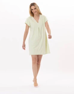 Chemise De Nuit En Coton PITCHOUN 901 Vert D'eau 9 Chemise De Nuit En Coton PITCHOUN 901 Vert D'eau -Pyjama Chic Femme Magasin chemise de nuit en coton pitchoun 901 vert d eau 3