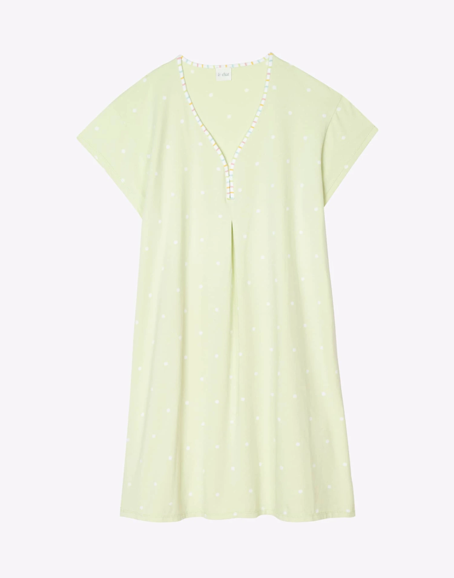 Chemise De Nuit En Coton PITCHOUN 901 Vert D'eau 6 Chemise De Nuit En Coton PITCHOUN 901 Vert D'eau – Image 6