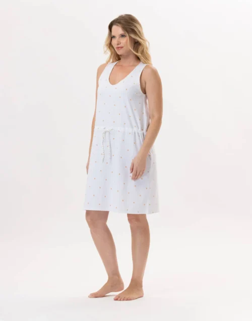 Chemise De Nuit En Coton PITCHOUN 907 Sable -Pyjama Chic Femme Magasin chemise de nuit en coton pitchoun 907 sable 2