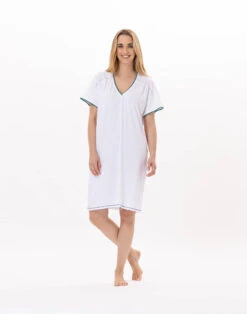 Chemise De Nuit En Coton VALENSOLE 901 Blanc