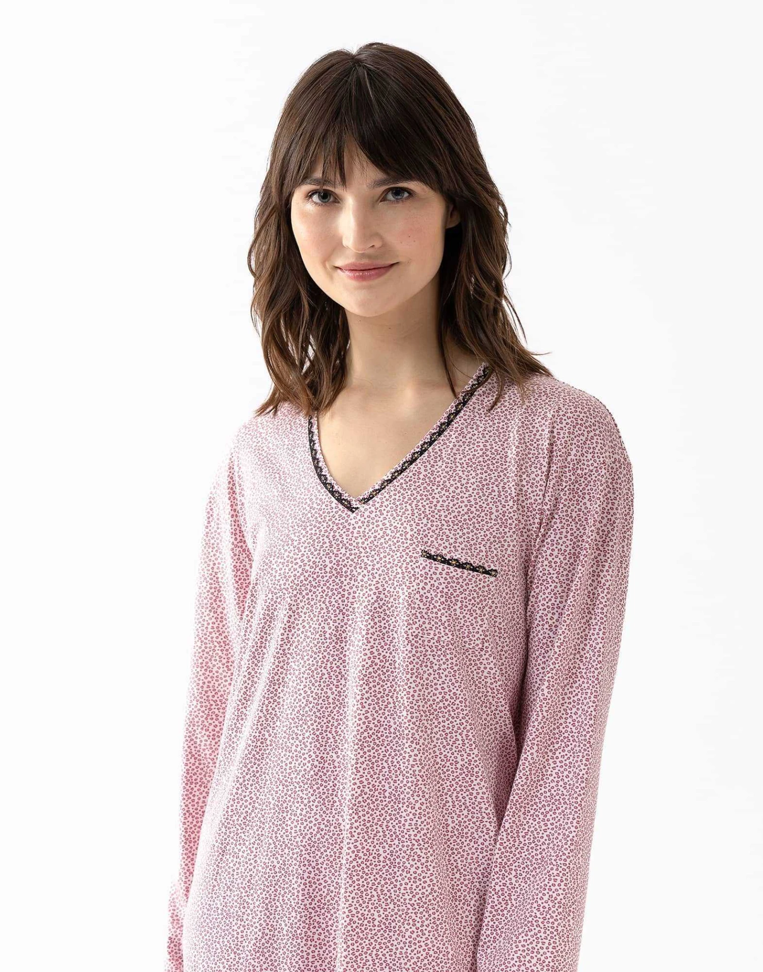 Chemise De Nuit En Jersey Rose FOREVER 601 Rose 2 Chemise De Nuit En Jersey Rose FOREVER 601 Rose – Image 2