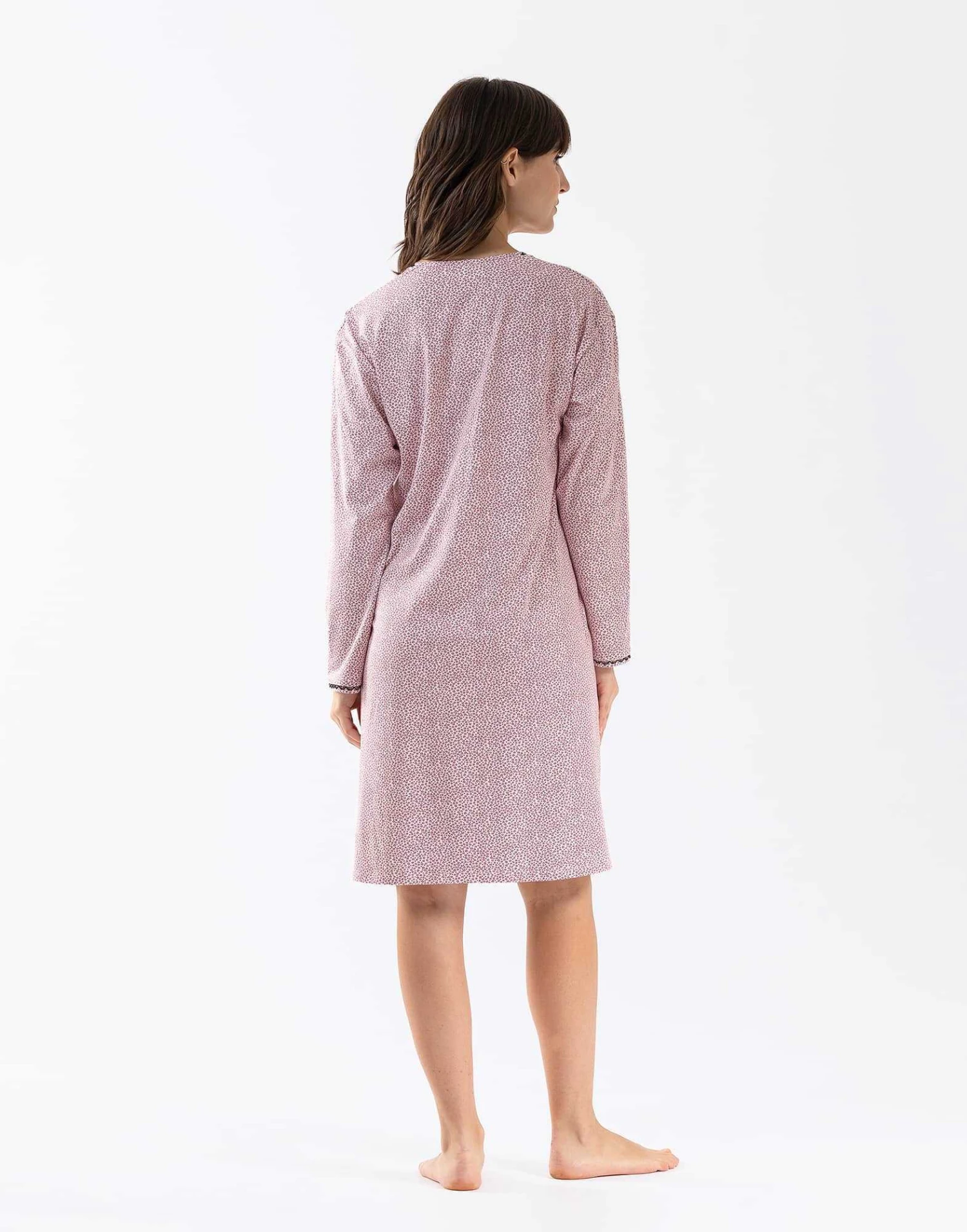 Chemise De Nuit En Jersey Rose FOREVER 601 Rose 5 Chemise De Nuit En Jersey Rose FOREVER 601 Rose – Image 5