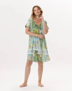 Chemise De Nuit En Viscose ESTEREL 901 Vert D'eau 9 Chemise De Nuit En Viscose ESTEREL 901 Vert D'eau -Pyjama Chic Femme Magasin chemise de nuit en viscose esterel 901 vert d eau 3
