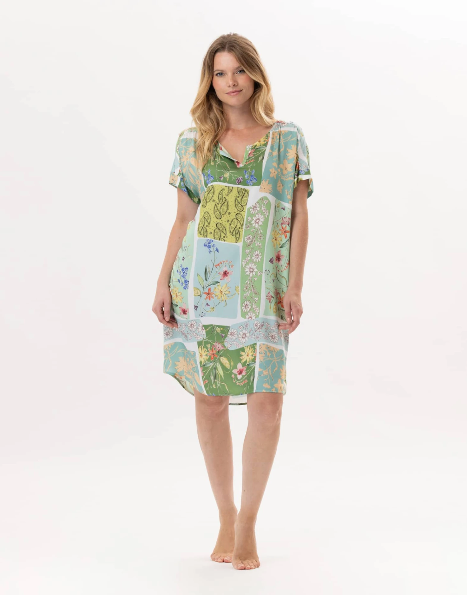 Chemise De Nuit En Viscose ESTEREL 901 Vert D'eau 1 Chemise De Nuit En Viscose ESTEREL 901 Vert D'eau