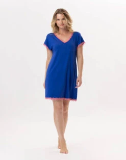 Chemise De Nuit En Viscose PALOMA 901 Bleu