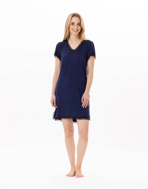 Chemise De Nuit En Viscose SUBLIME 801 Marine