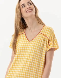 Chemise De Nuit Imprimée En Viscose élasthanne ROSIE 701 Soleil -Pyjama Chic Femme Magasin chemise de nuit imprimee en viscose elasthanne rosie 701 soleil 2