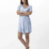 Chemise De Nuit Imprimée En Viscose élasthanne VICTORIA 701 Ciel