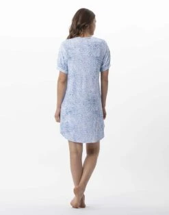 Chemise De Nuit Imprimée En Viscose élasthanne VICTORIA 701 Ciel -Pyjama Chic Femme Magasin chemise de nuit imprimee en viscose elasthanne victoria 701 ciel 4
