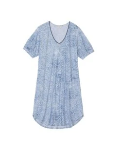 Chemise De Nuit Imprimée En Viscose élasthanne VICTORIA 701 Ciel -Pyjama Chic Femme Magasin chemise de nuit imprimee en viscose elasthanne victoria 701 ciel 5
