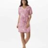Chemise De Nuit Imprimée En Viscose élasthanne VICTORIA 701 Fraise