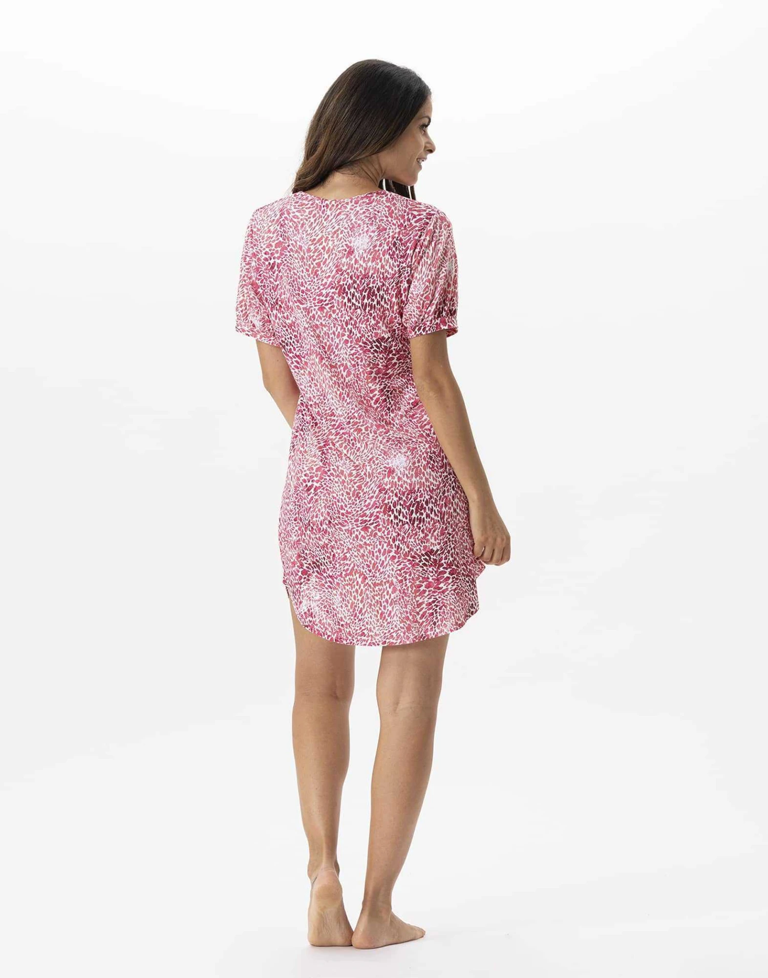 Chemise De Nuit Imprimée En Viscose élasthanne VICTORIA 701 Fraise 6 Chemise De Nuit Imprimée En Viscose élasthanne VICTORIA 701 Fraise – Image 6