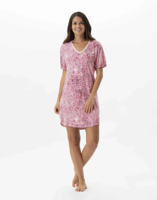Chemise De Nuit Imprimée En Viscose élasthanne VICTORIA 701 Fraise
