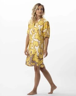 Chemise De Nuit Imprimée Fleurs En 100% Viscose NÉROLI 701 Multico -Pyjama Chic Femme Magasin chemise de nuit imprimee fleurs en 100 viscose neroli 701 multico 2