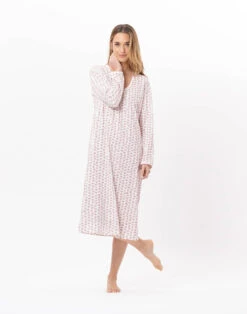 Chemise De Nuit Longue En Coton AURORE 811 Multico 8 Chemise De Nuit Longue En Coton AURORE 811 Multico -Pyjama Chic Femme Magasin chemise de nuit longue en coton aurore 811 multico 2