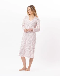 Chemise De Nuit Longue En Coton AURORE 811 Multico 9 Chemise De Nuit Longue En Coton AURORE 811 Multico -Pyjama Chic Femme Magasin chemise de nuit longue en coton aurore 811 multico 3
