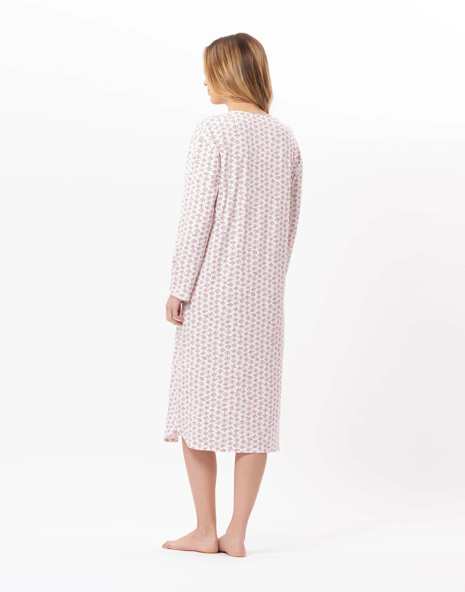 Chemise De Nuit Longue En Coton AURORE 811 Multico 5 Chemise De Nuit Longue En Coton AURORE 811 Multico – Image 5