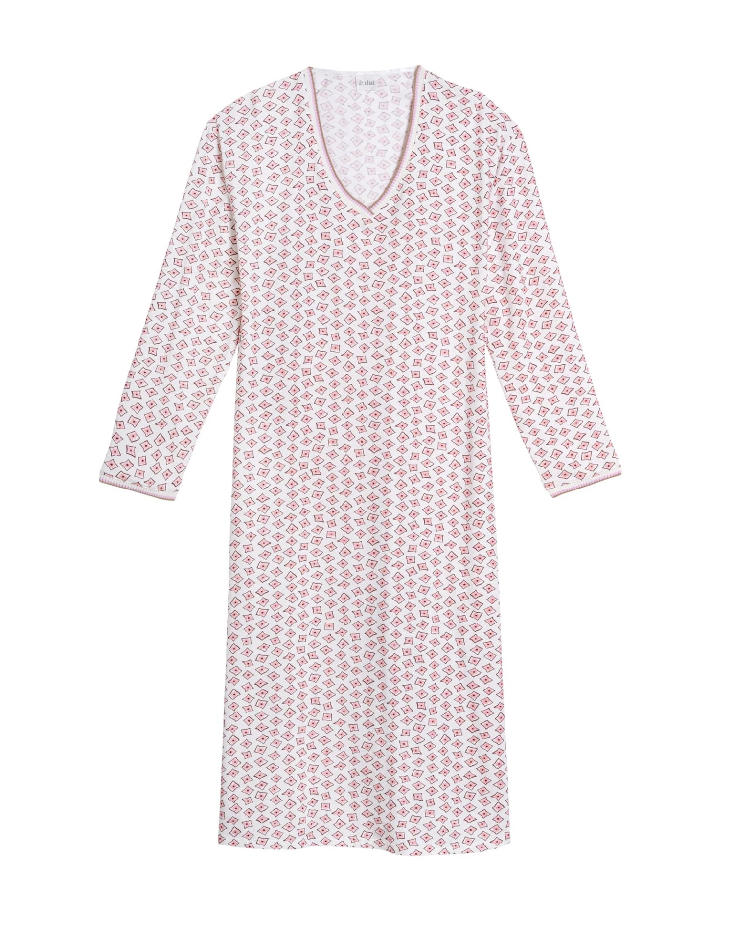 Chemise De Nuit Longue En Coton AURORE 811 Multico 6 Chemise De Nuit Longue En Coton AURORE 811 Multico – Image 6