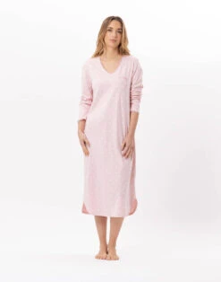 Chemise De Nuit Longue En CotonCHAMADE 811 Blush