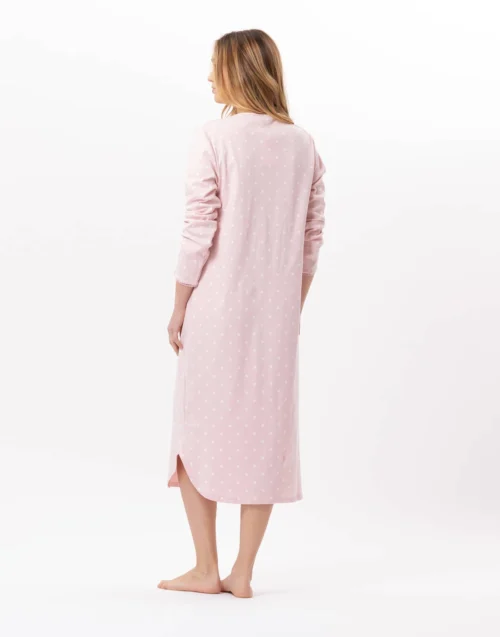 Chemise De Nuit Longue En CotonCHAMADE 811 Blush 12 Chemise De Nuit Longue En CotonCHAMADE 811 Blush -Pyjama Chic Femme Magasin chemise de nuit longue en coton chamade 811 blush 5