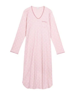 Chemise De Nuit Longue En CotonCHAMADE 811 Blush -Pyjama Chic Femme Magasin chemise de nuit longue en coton chamade 811 blush 6