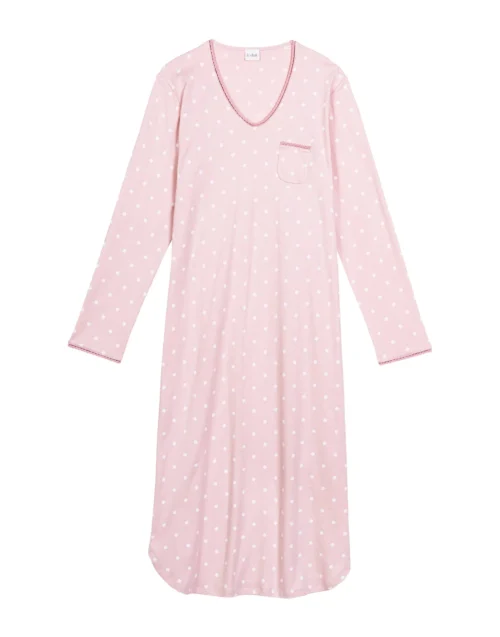 Chemise De Nuit Longue En CotonCHAMADE 811 Blush 13 Chemise De Nuit Longue En CotonCHAMADE 811 Blush -Pyjama Chic Femme Magasin chemise de nuit longue en coton chamade 811 blush 6