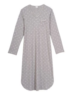 Chemise De Nuit Longue En CotonCHAMADE 811 Gris Chine 11 Chemise De Nuit Longue En CotonCHAMADE 811 Gris Chine -Pyjama Chic Femme Magasin chemise de nuit longue en coton chamade 811 gris chine 5