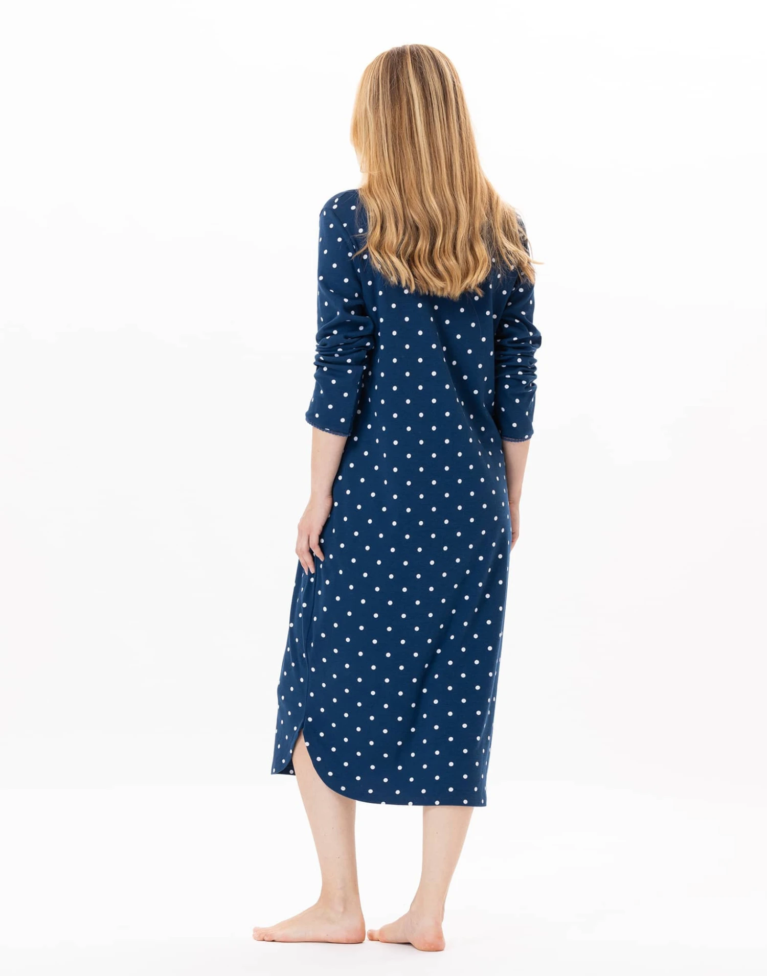 Chemise De Nuit Longue En CotonCHAMADE 811 Prusse 5 Chemise De Nuit Longue En CotonCHAMADE 811 Prusse – Image 5