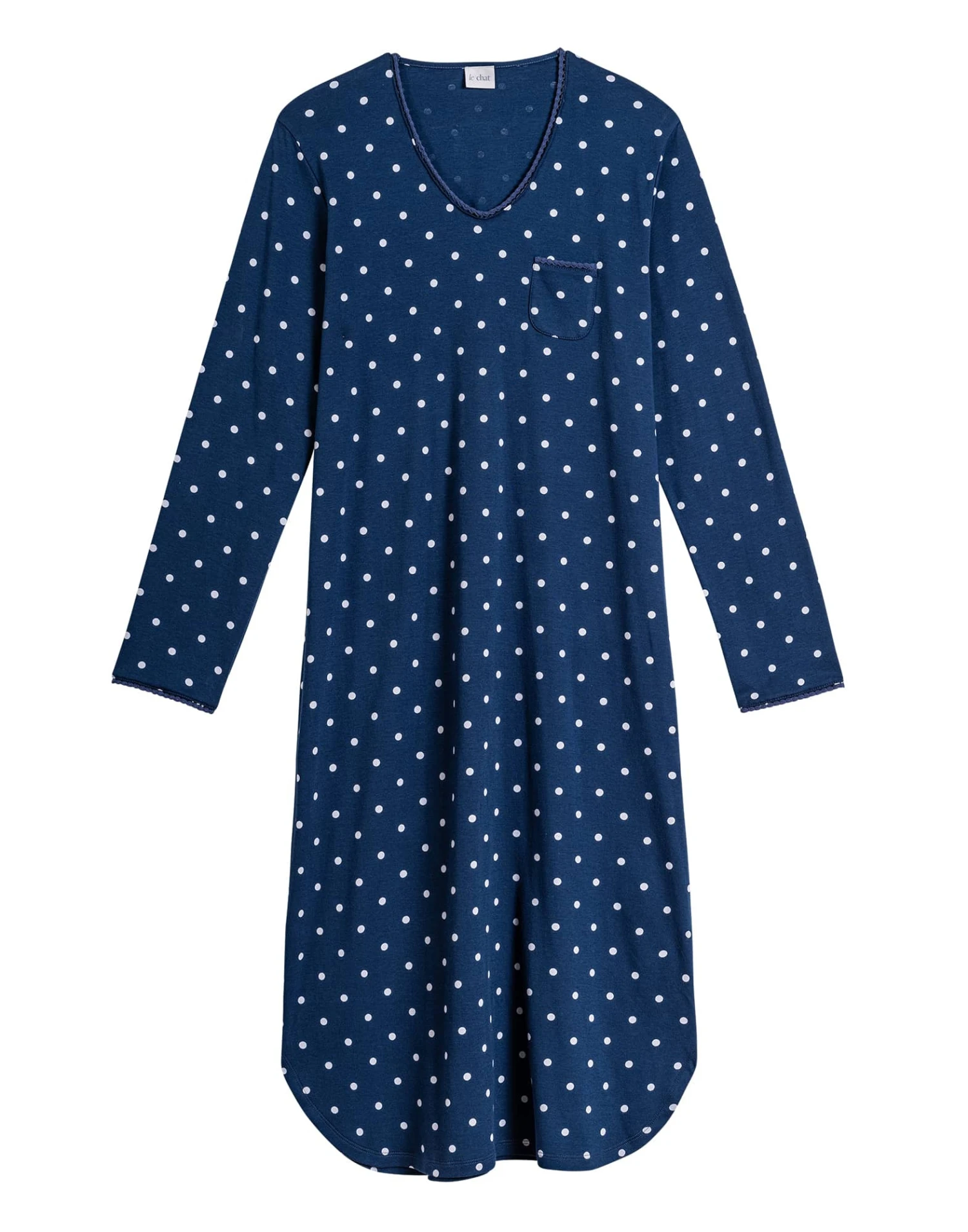 Chemise De Nuit Longue En CotonCHAMADE 811 Prusse 6 Chemise De Nuit Longue En CotonCHAMADE 811 Prusse – Image 6