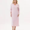 Chemise De Nuit Longue En CotonGARANCE 811 Rose/Blanc