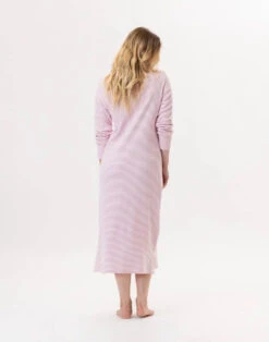 Chemise De Nuit Longue En CotonGARANCE 811 Rose/Blanc -Pyjama Chic Femme Magasin chemise de nuit longue en coton garance 811 rose blanc 4