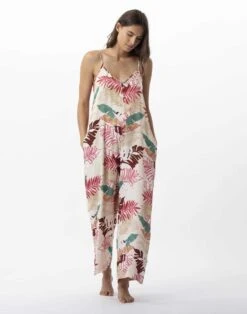 Combi Pantalon Imprimé Fleurs En 100% Viscose CAMÉLIA 720 Multico -Pyjama Chic Femme Magasin combi pantalon imprime fleurs en 100 viscose camelia 720 multico 2