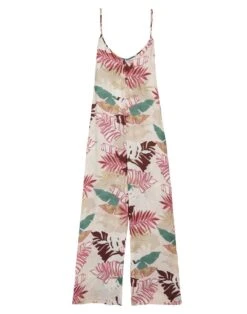 Combi Pantalon Imprimé Fleurs En 100% Viscose CAMÉLIA 720 Multico -Pyjama Chic Femme Magasin combi pantalon imprime fleurs en 100 viscose camelia 720 multico 7