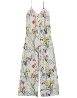 Combi Pantalon Imprimé Fleurs En 100% Viscose RIVIERA 720 Multico -Pyjama Chic Femme Magasin combi pantalon imprime fleurs en 100 viscose riviera 720 multico 6