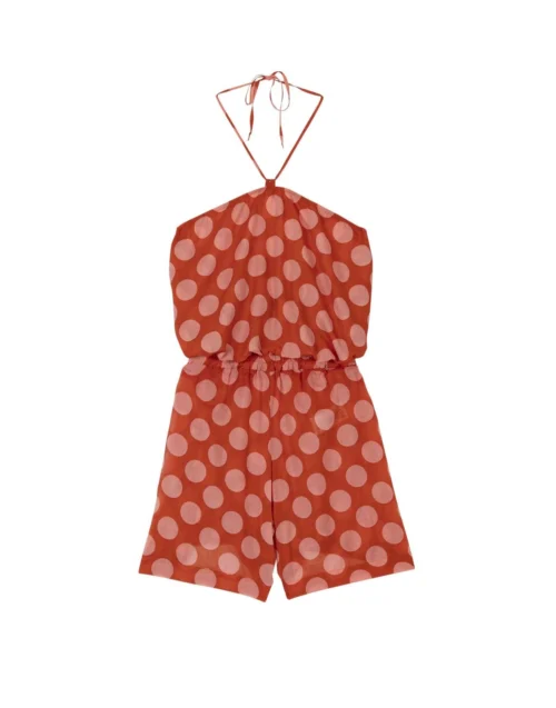 Combishort Imprimé Pois En 100% Coton RIVA 700 Rose 13 Combishort Imprimé Pois En 100% Coton RIVA 700 Rose -Pyjama Chic Femme Magasin combishort imprime pois en 100 coton riva 700 rose 6