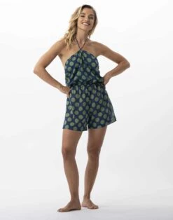 Combishort Imprimé Pois En 100% Coton RIVA 700 Vert