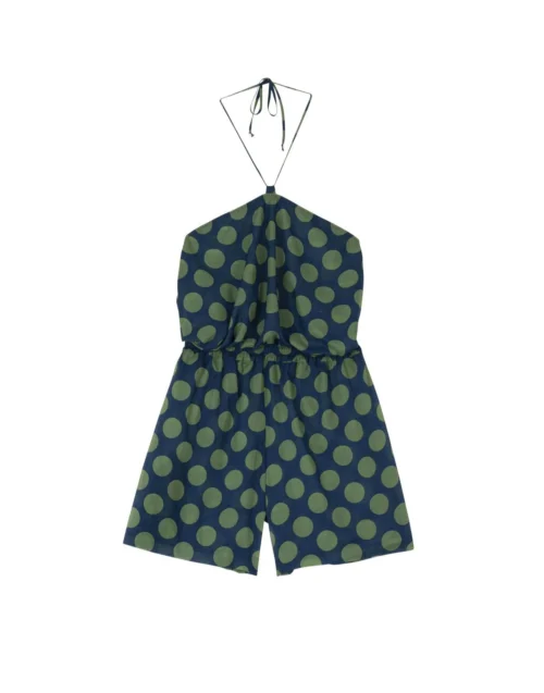 Combishort Imprimé Pois En 100% Coton RIVA 700 Vert 11 Combishort Imprimé Pois En 100% Coton RIVA 700 Vert -Pyjama Chic Femme Magasin combishort imprime pois en 100 coton riva 700 vert 5