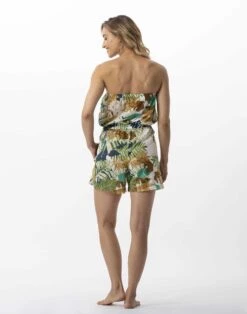Combishort Imprimé Végétaux En 100% Coton PALMERAIE 700 Multico -Pyjama Chic Femme Magasin combishort imprime vegetaux en 100 coton palmeraie 700 multico 3