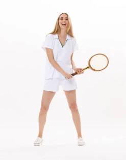 Ensemble Short En Coton VALENSOLE 920 Blanc -Pyjama Chic Femme Magasin ensemble short en coton valensole 920 blanc 4