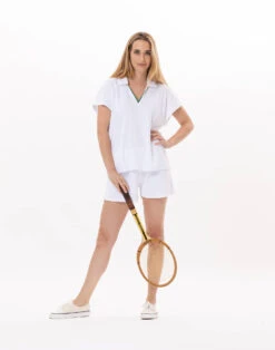 Ensemble Short En Coton VALENSOLE 920 Blanc -Pyjama Chic Femme Magasin ensemble short en coton valensole 920 blanc 5