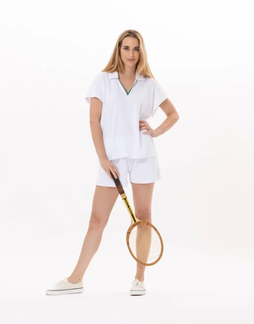 Ensemble Short En Coton VALENSOLE 920 Blanc -Pyjama Chic Femme Magasin ensemble short en coton valensole 920 blanc 5