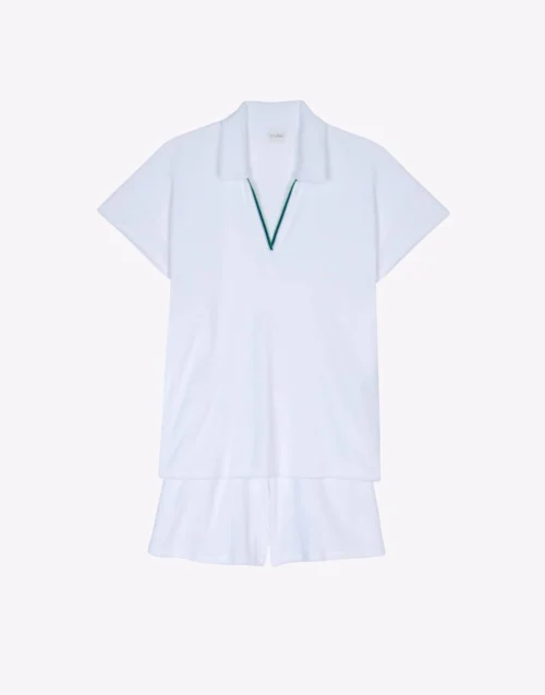 Ensemble Short En Coton VALENSOLE 920 Blanc -Pyjama Chic Femme Magasin ensemble short en coton valensole 920 blanc 8