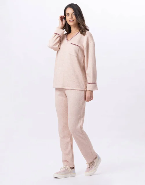 Jogging En Maille Tricot ALPAGA 802 Beige 11 Jogging En Maille Tricot ALPAGA 802 Beige -Pyjama Chic Femme Magasin jogging en maille tricot alpaga 802 beige 4
