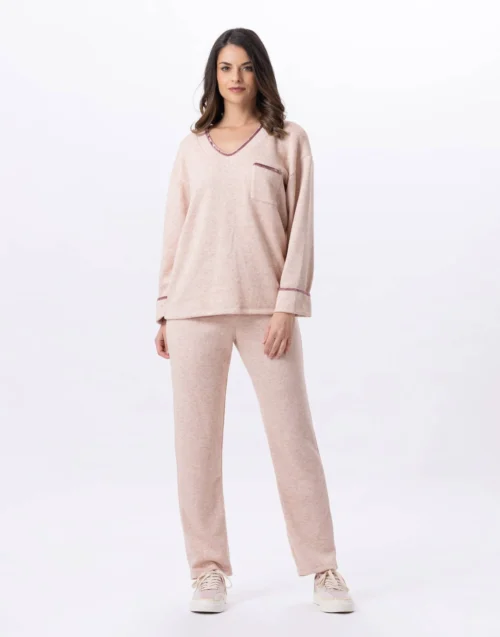 Jogging En Maille Tricot ALPAGA 802 Beige