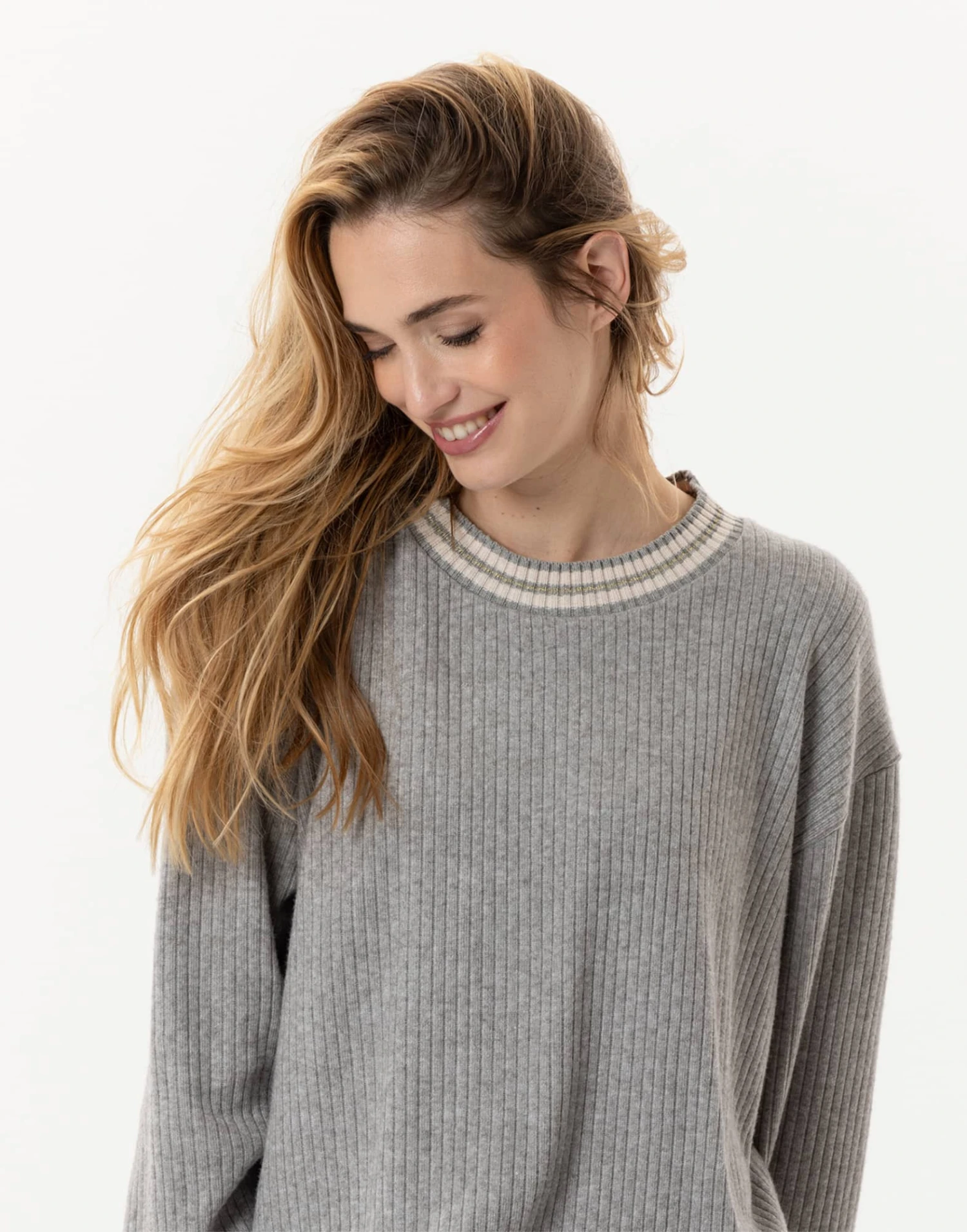 Jogging En Maille Tricot ESMEE 802 Gris Chine 3 Jogging En Maille Tricot ESMEE 802 Gris Chine – Image 3