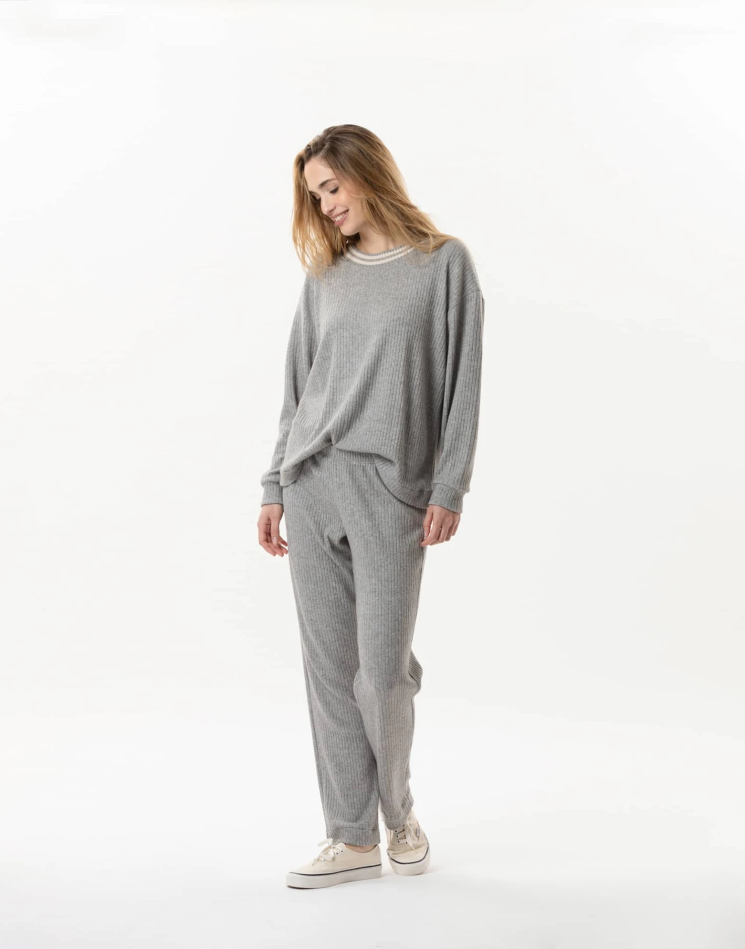 Jogging En Maille Tricot ESMEE 802 Gris Chine 6 Jogging En Maille Tricot ESMEE 802 Gris Chine – Image 6