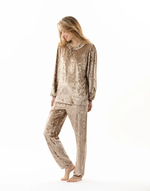 Jogging En Panne De Velours PLATINE 802 Doré -Pyjama Chic Femme Magasin jogging en panne de velours platine 802 dore 4