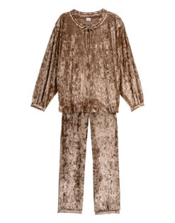 Jogging En Panne De Velours PLATINE 802 Doré -Pyjama Chic Femme Magasin jogging en panne de velours platine 802 dore 6
