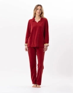 Jogging En Velours ALLEGRA 822 Tomette -Pyjama Chic Femme Magasin jogging en velours allegra 822 tomette 3